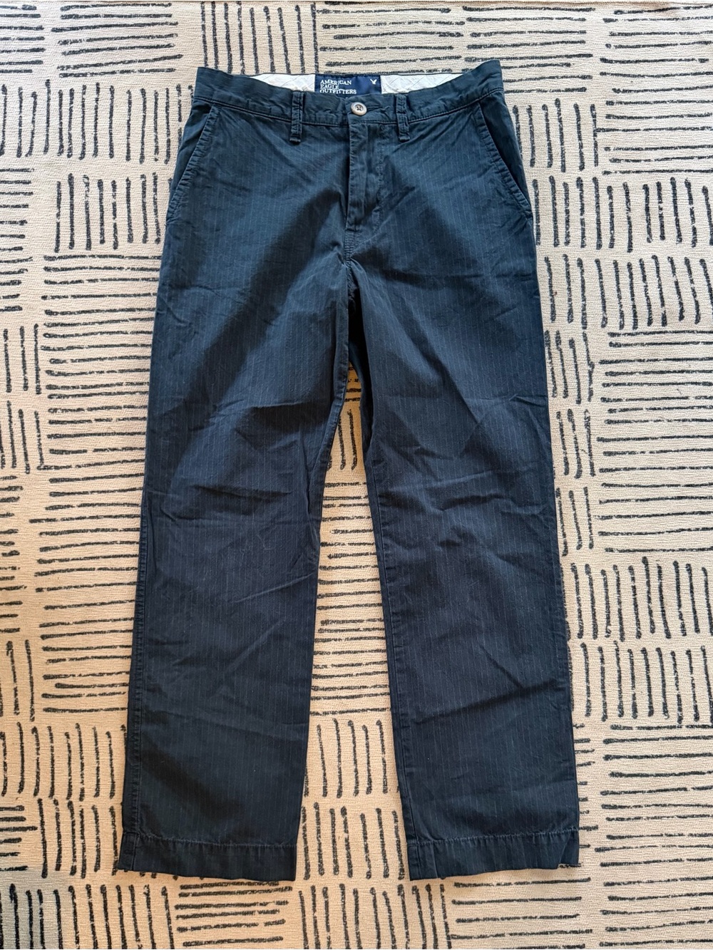 Men's Washed Black American Eagle Pinstripe Pants